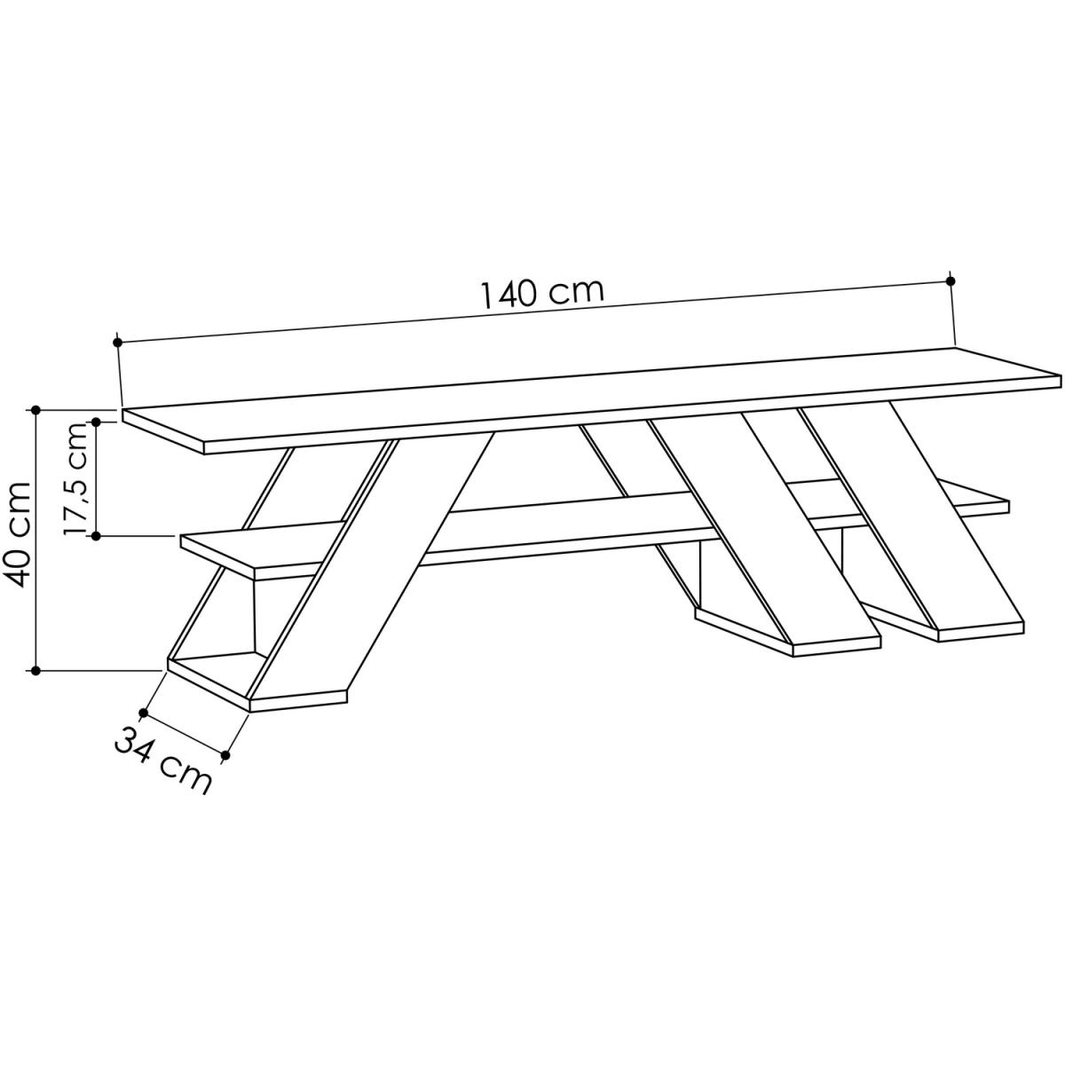 Fella Modern TV Stand Multimedia Centre TV Unit With Shelves - Oak – image 3