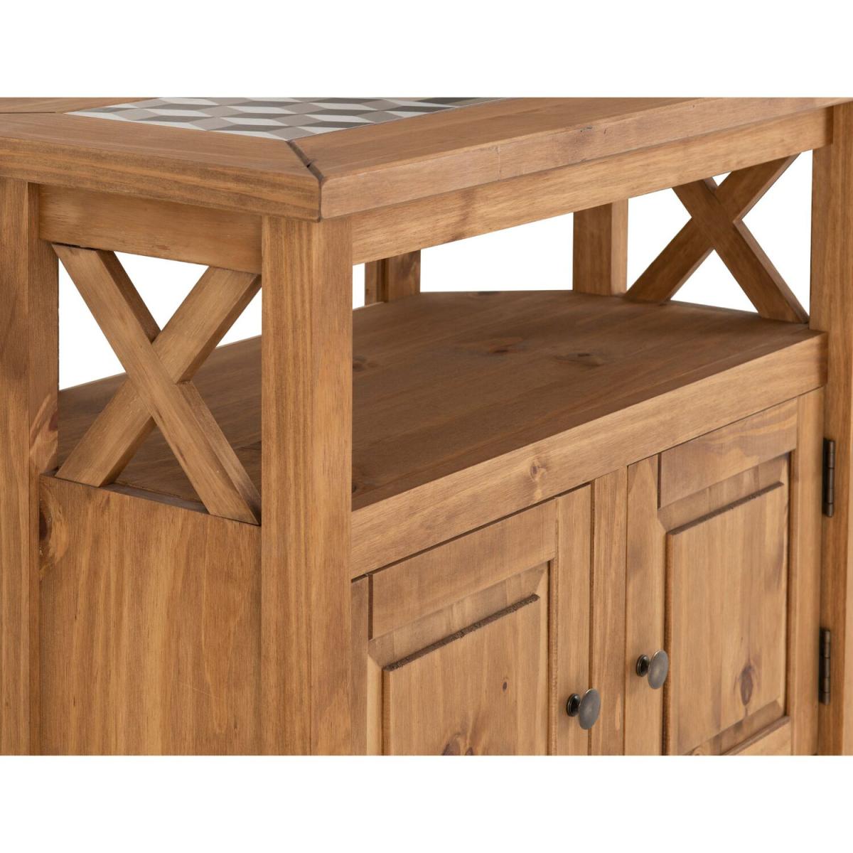 Salvador Tile Top Corner TV Unit - Distressed Wax Pine - Natural – image 2