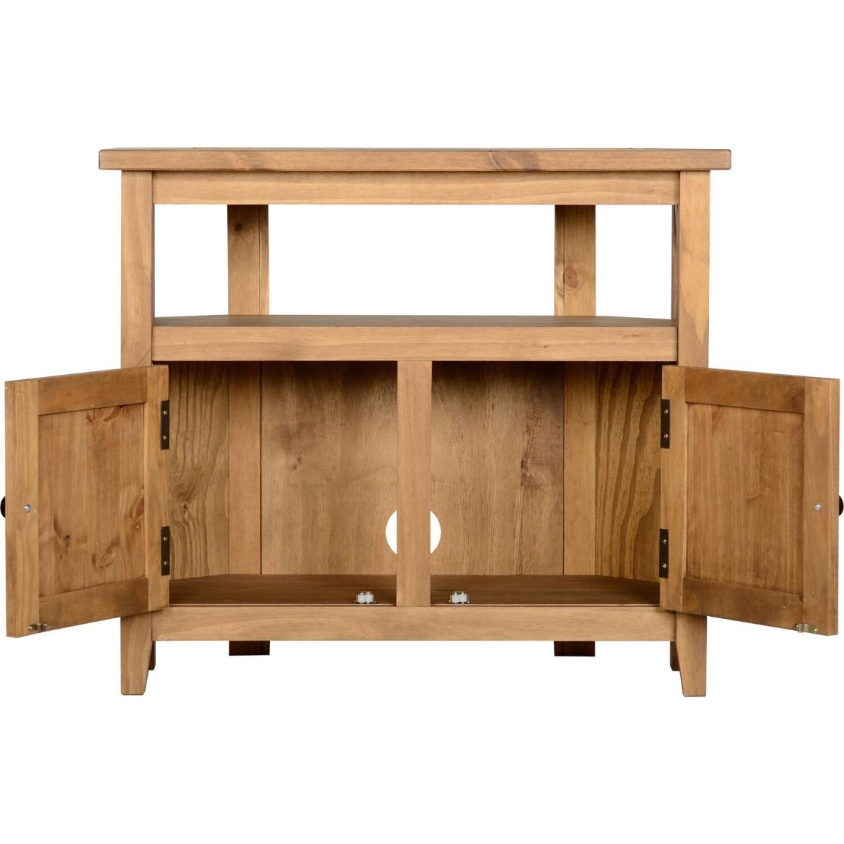 Salvador Tile Top Corner TV Unit - Distressed Wax Pine - Natural – image 4