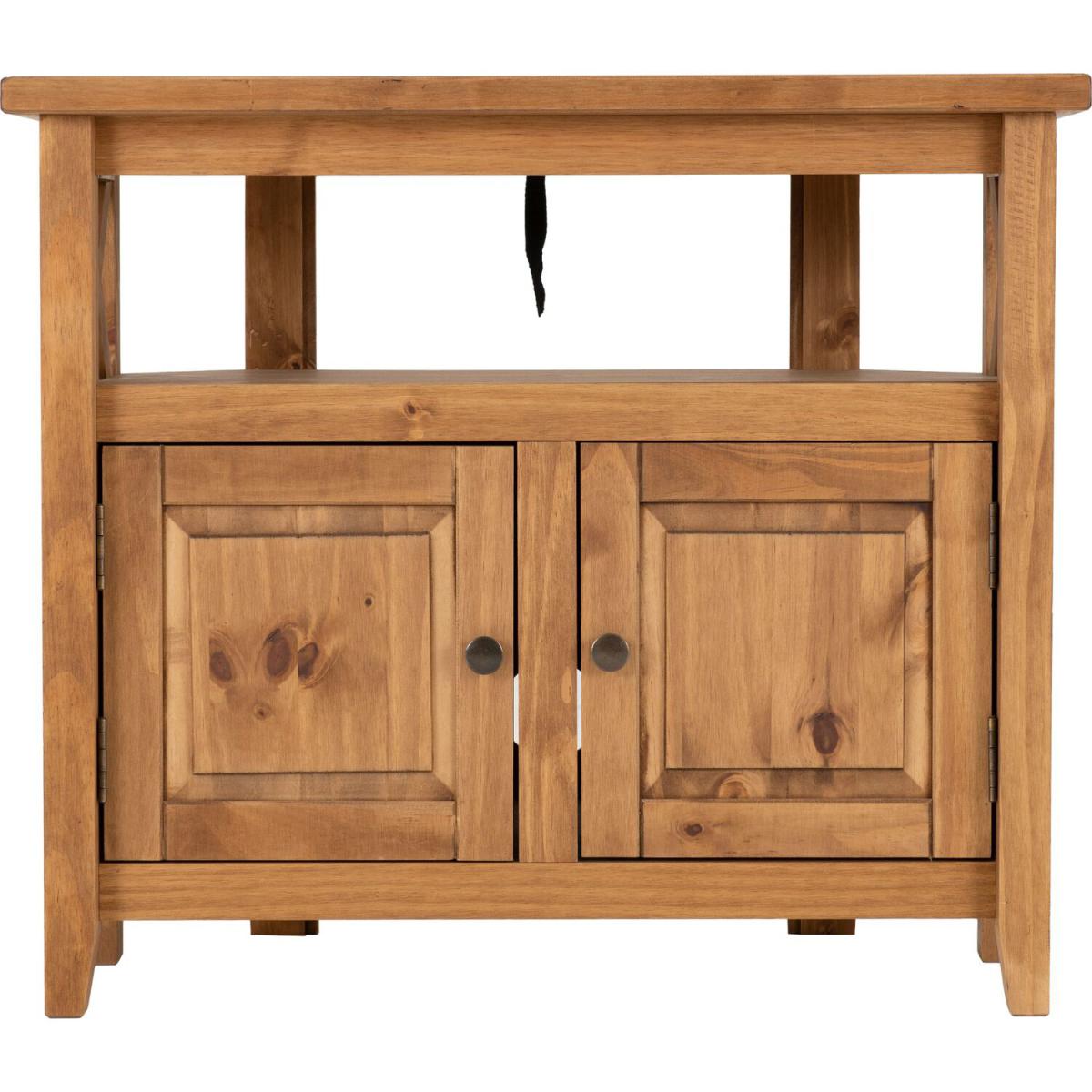 Salvador Tile Top Corner TV Unit - Distressed Wax Pine - Natural – image 8