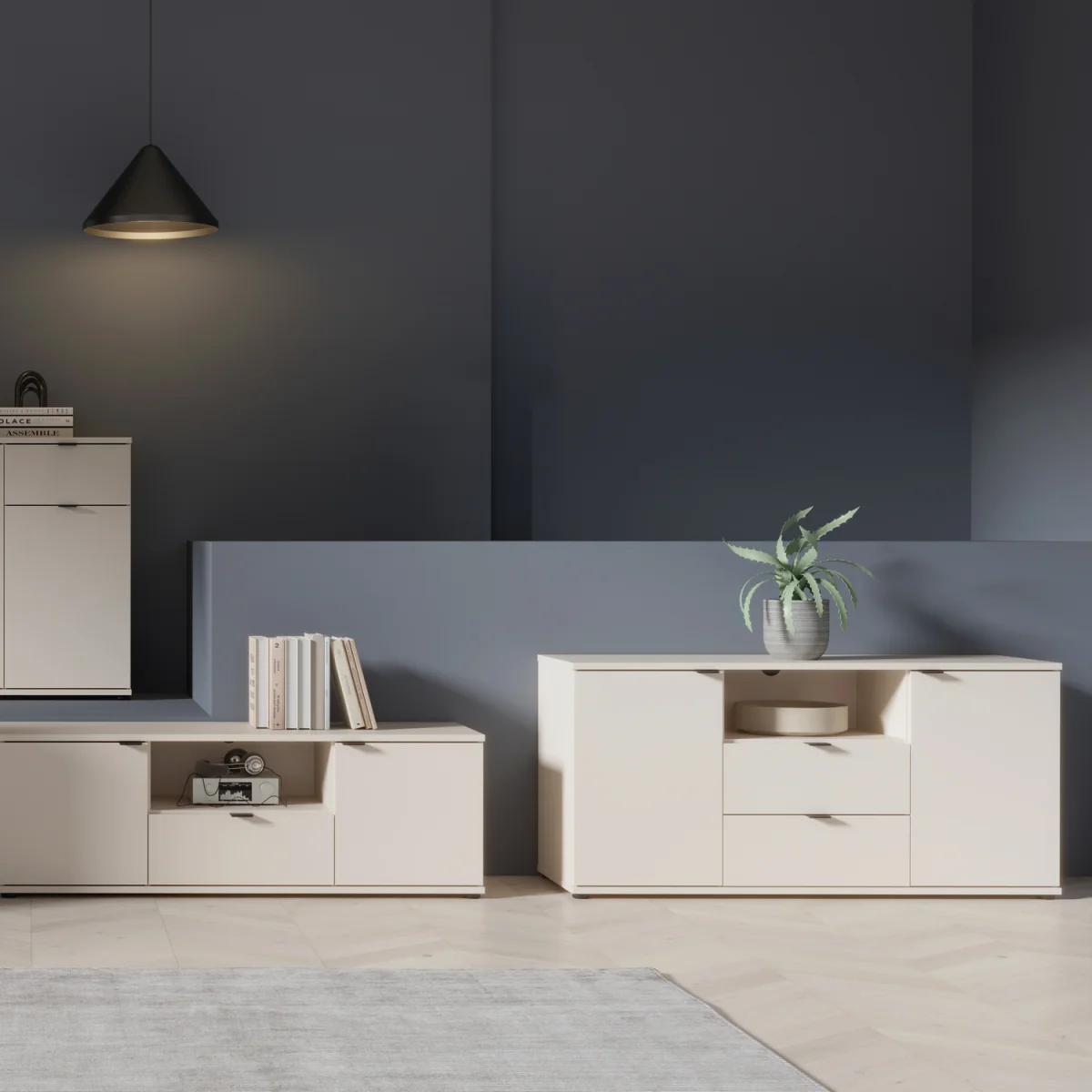 Ganymede TV Unit with Open Shelf, 2 Drawers & 2 Doors - Sage Green – image 16