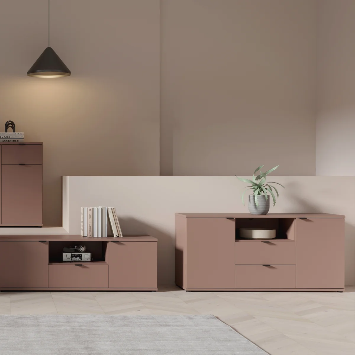 Ganymede TV Unit with Open Shelf, 2 Drawers & 2 Doors - Sage Green – image 31