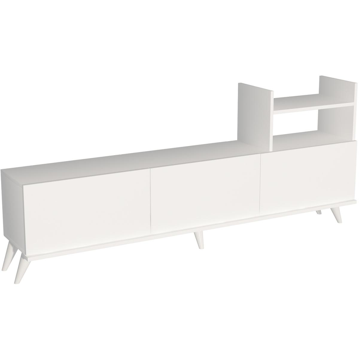 Ezel TV Stand and Entertainment Center - White & Walnut – image 7