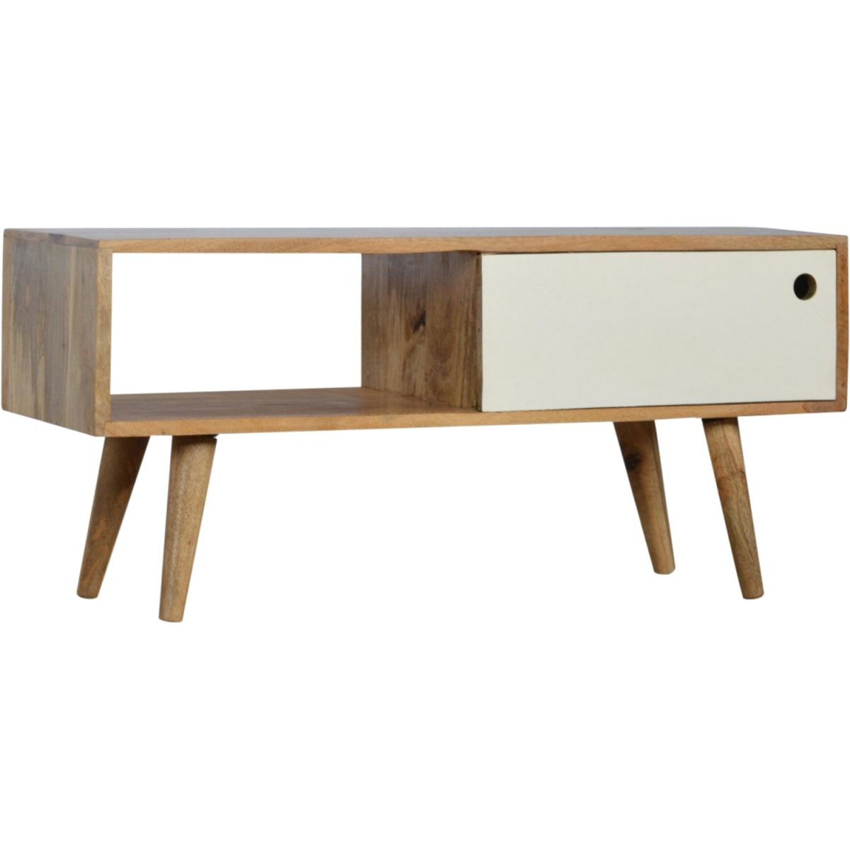 Media Unit With White Painted Sliding Door - White – image 2