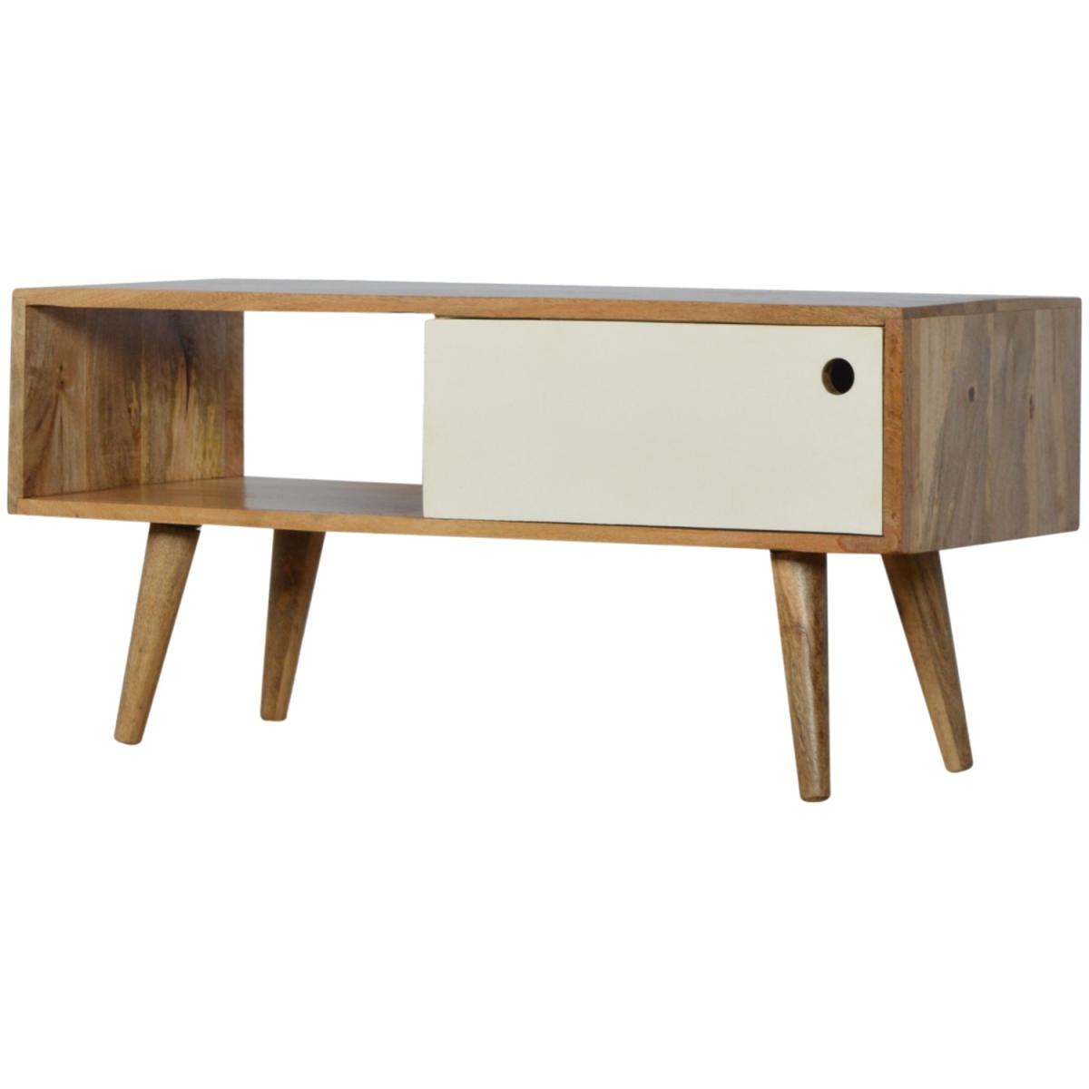 Media Unit With White Painted Sliding Door - White – image 3