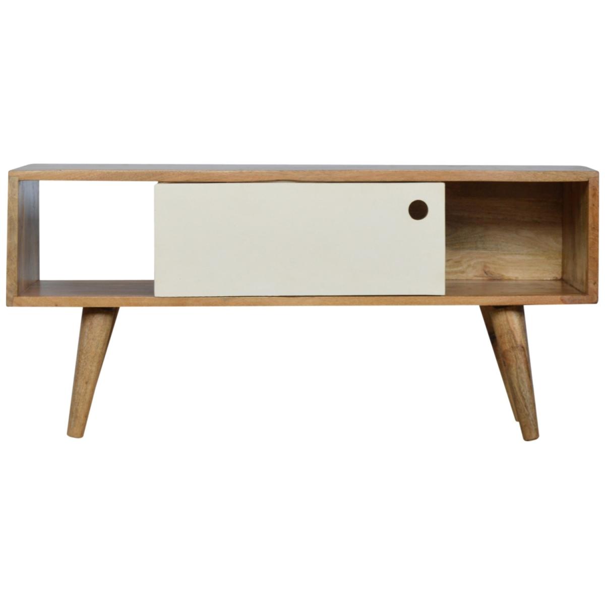 Media Unit With White Painted Sliding Door - White – image 4