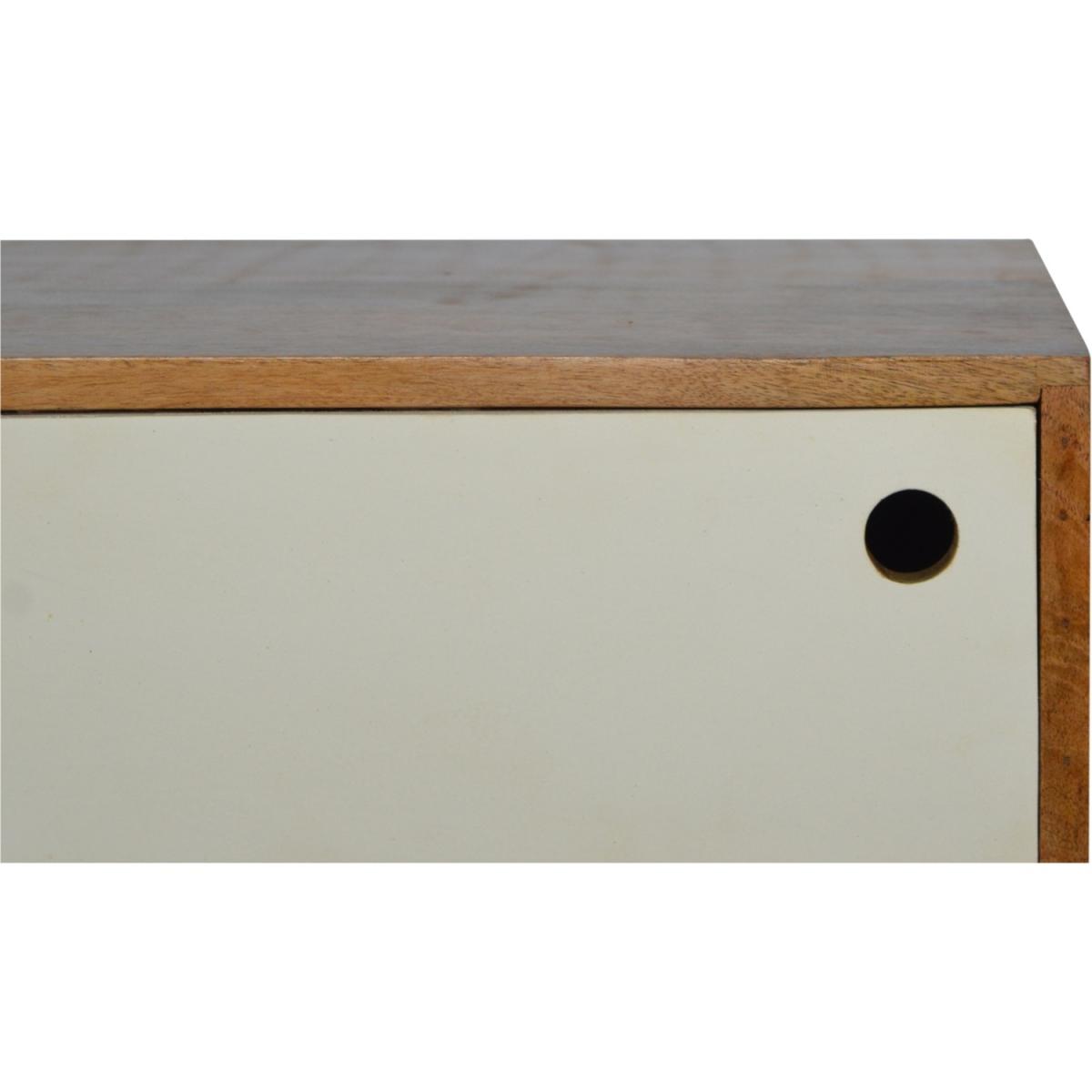 Media Unit With White Painted Sliding Door - White – image 5