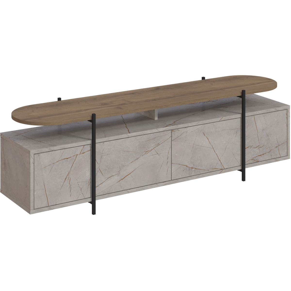 Hanley Modern TV Stand Multimedia Centre TV Unit - Gold Marble Effect – image 3