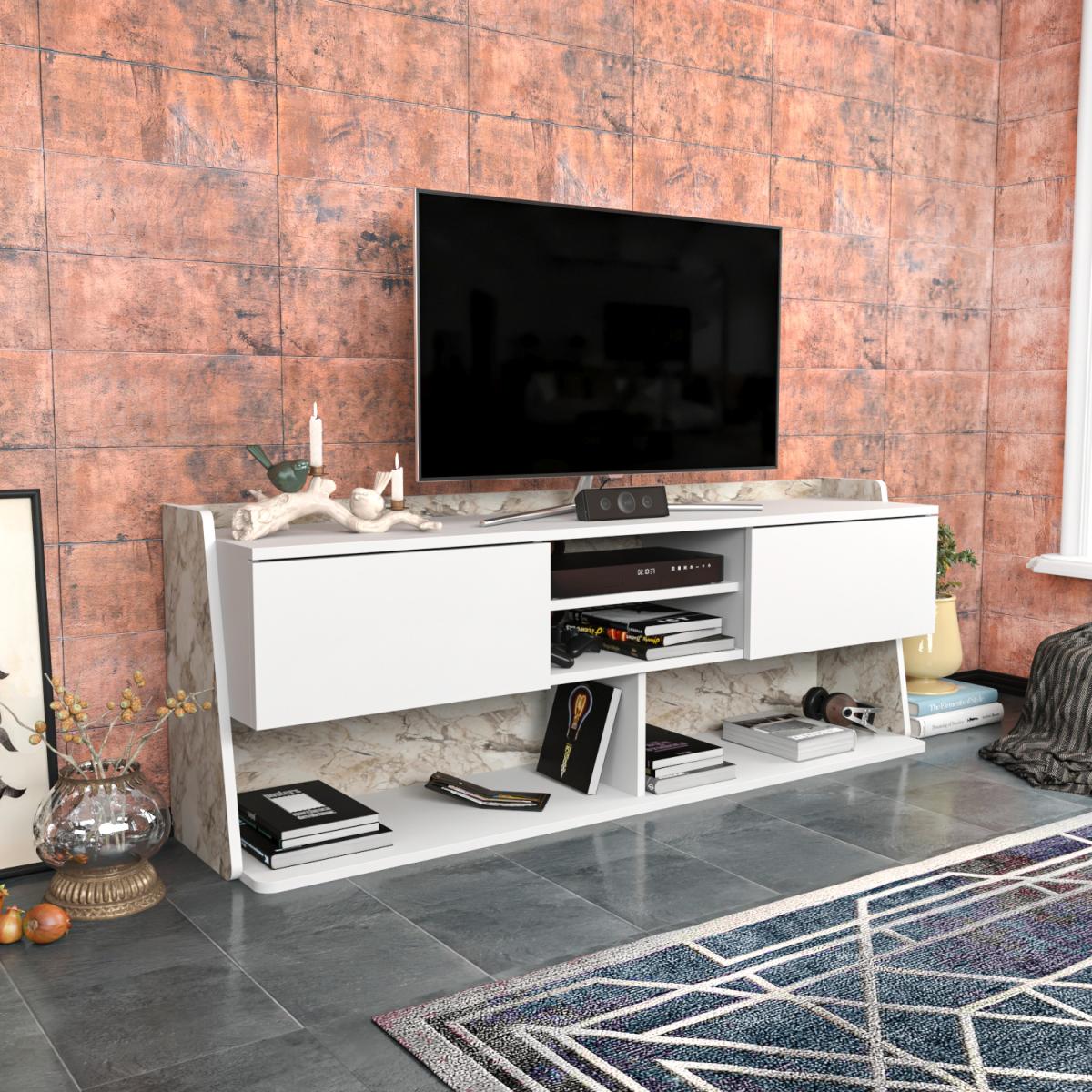 Picas 160cm Modern Media Stand for Tvs up to 72" - White – image 4