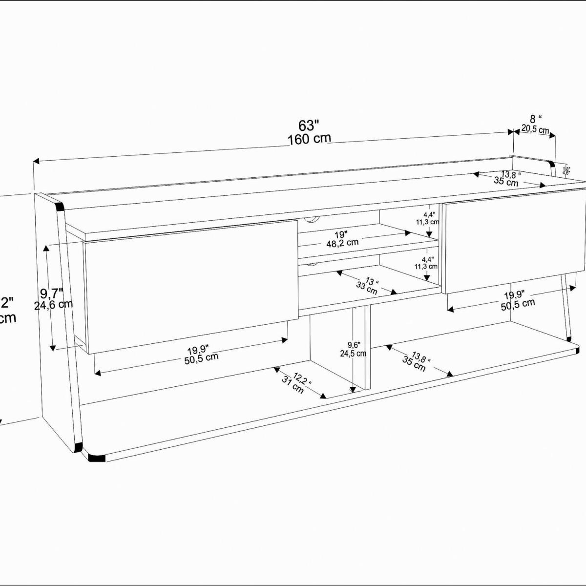 Picas 160cm Modern Media Stand for Tvs up to 72" - White – image 7