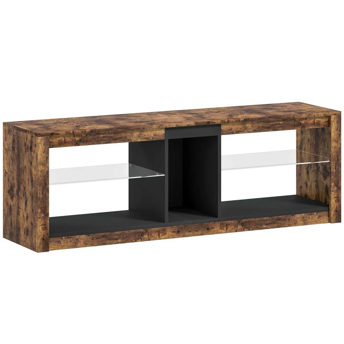 Kemido 140cm Rustic Brown TV Cabinet with LED Lighting and Remote for TVs up to 65 inches – image 3