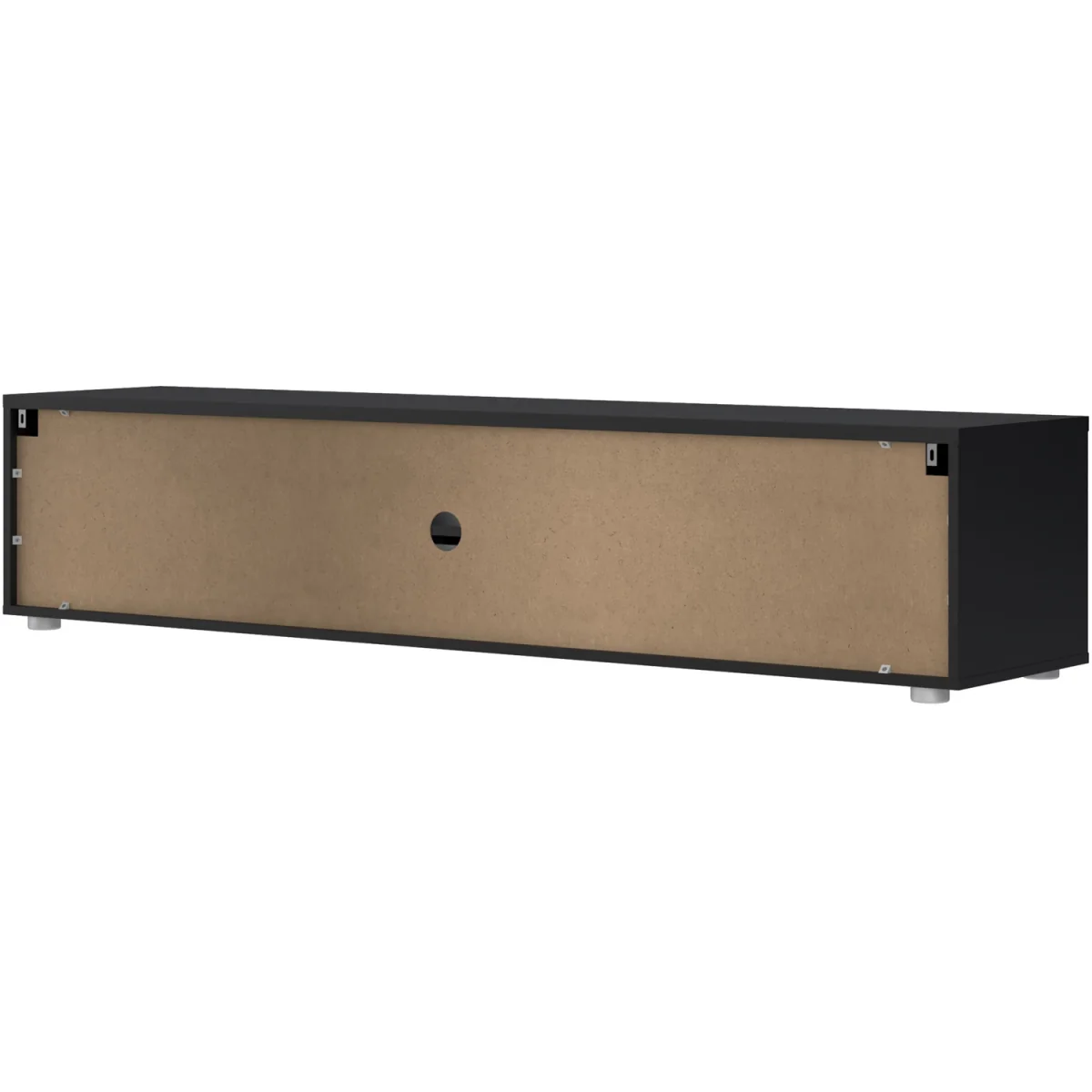 Media TV Unit with 2 Doors 1 Drawer 177cm Black - Black – image 5