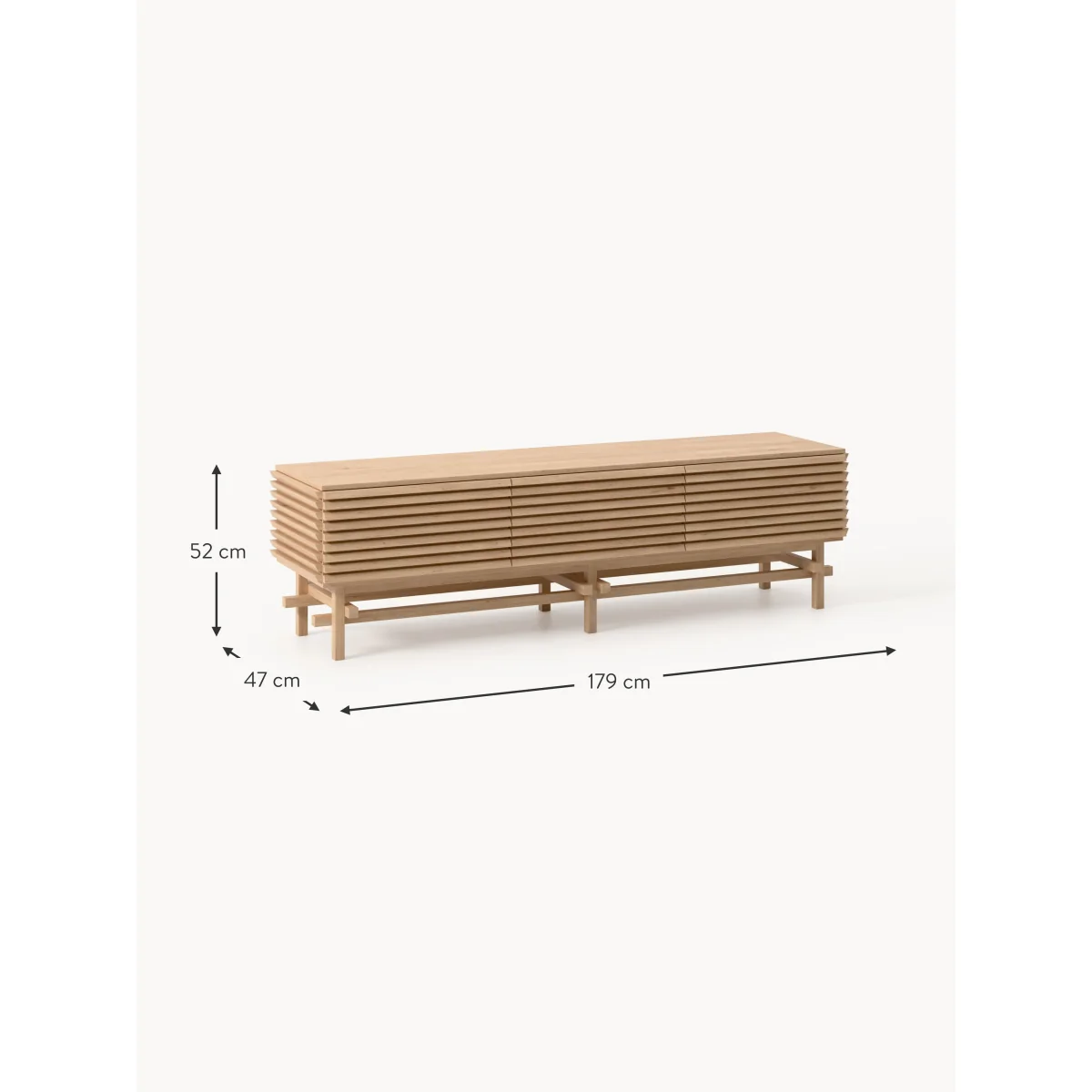 Small Oak Wood Lowboard Pierce – image 9