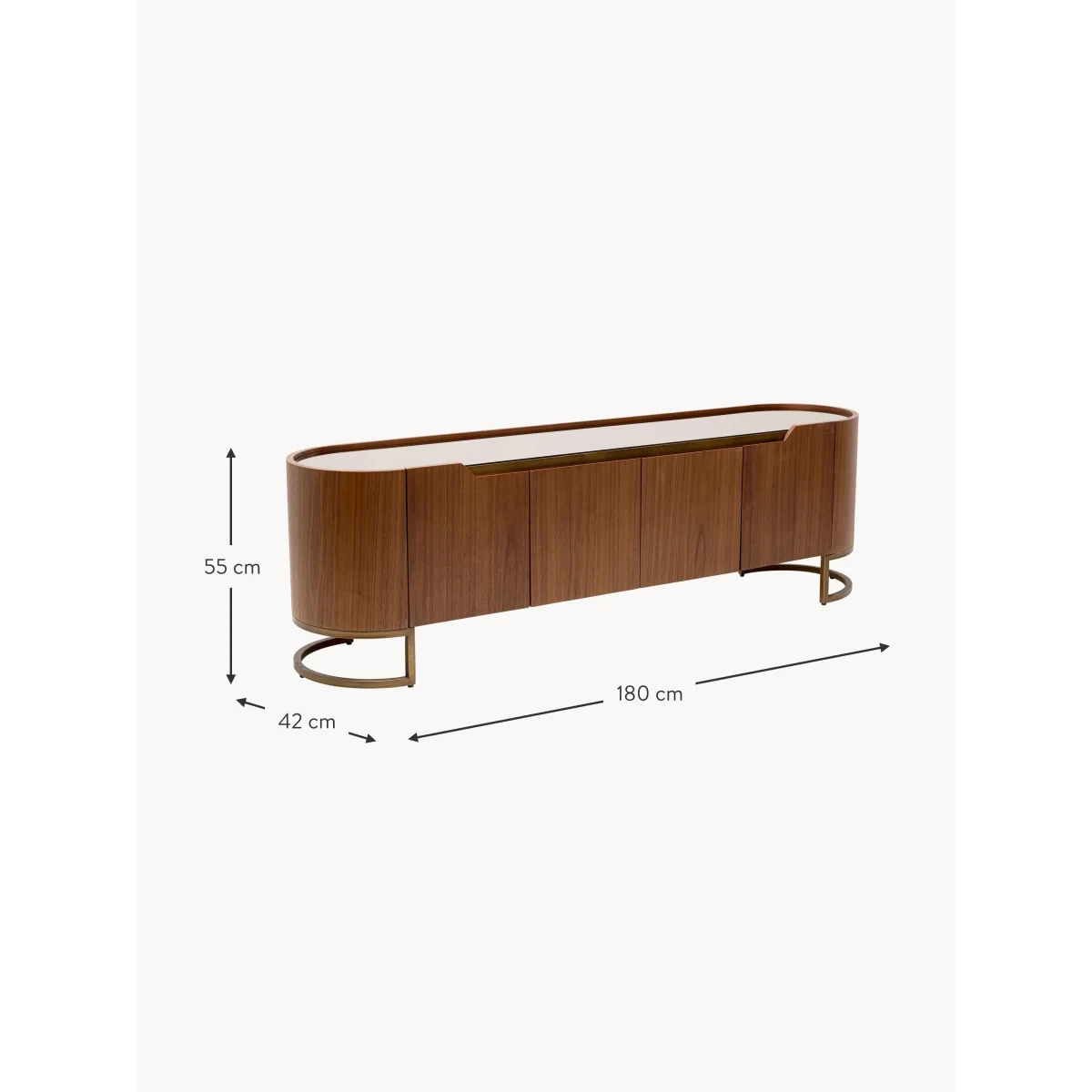 Walnut Wood Lowboard Giorgio – image 8