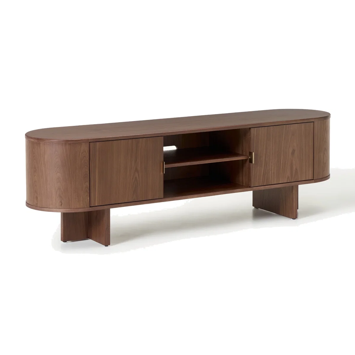 Wooden TV Stand Zumi with Rounded Corners – image 1