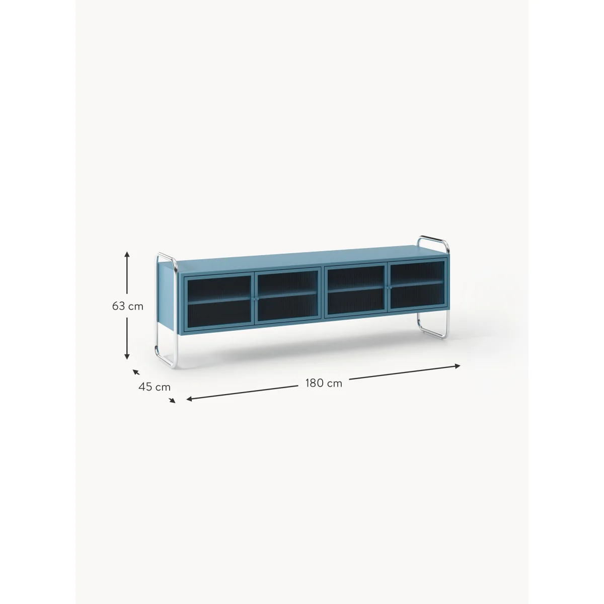 Metal Lowboard Robyn with Glass Front – image 9
