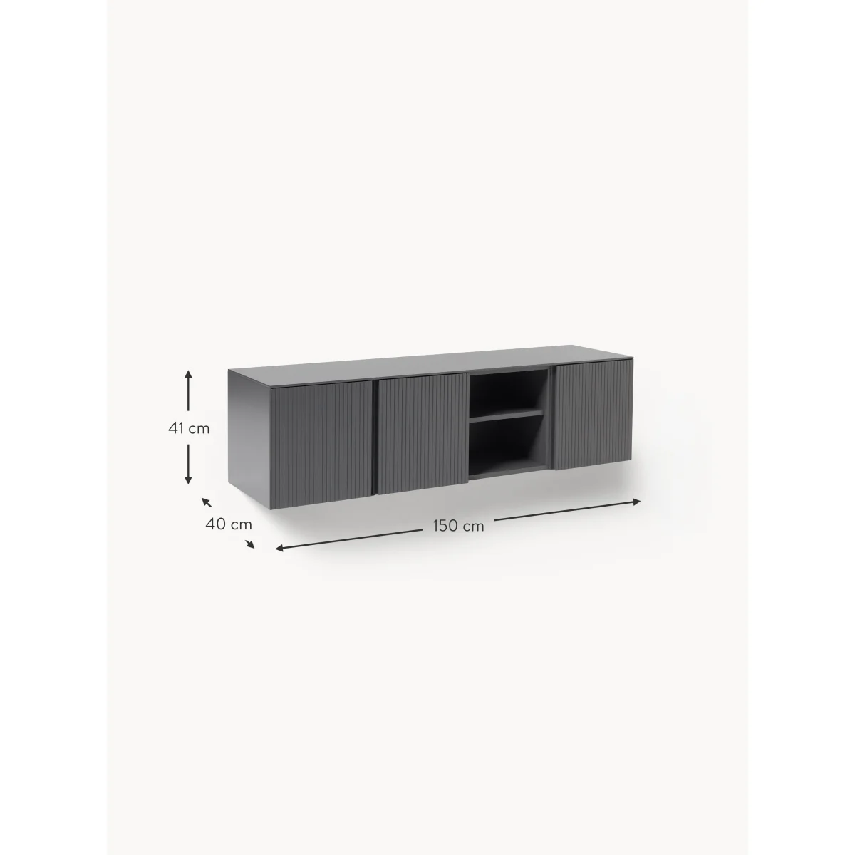 Wall-Mounted Lowboard Shea with Ribbed Front – image 8