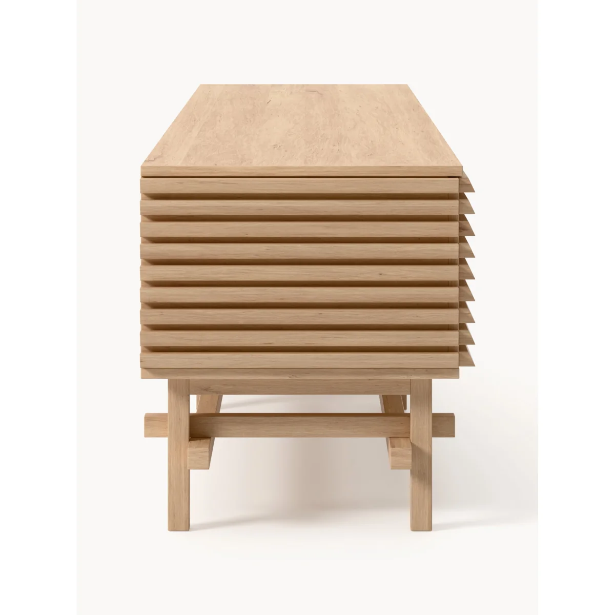 Large Oak Wood Lowboard Pierce – image 4