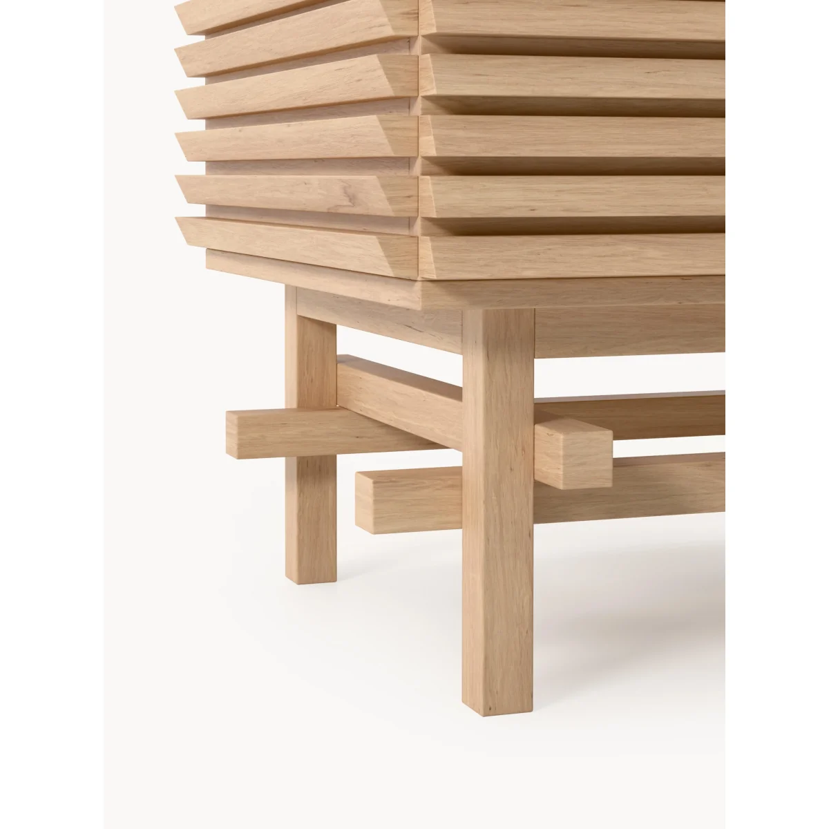 Large Oak Wood Lowboard Pierce – image 7