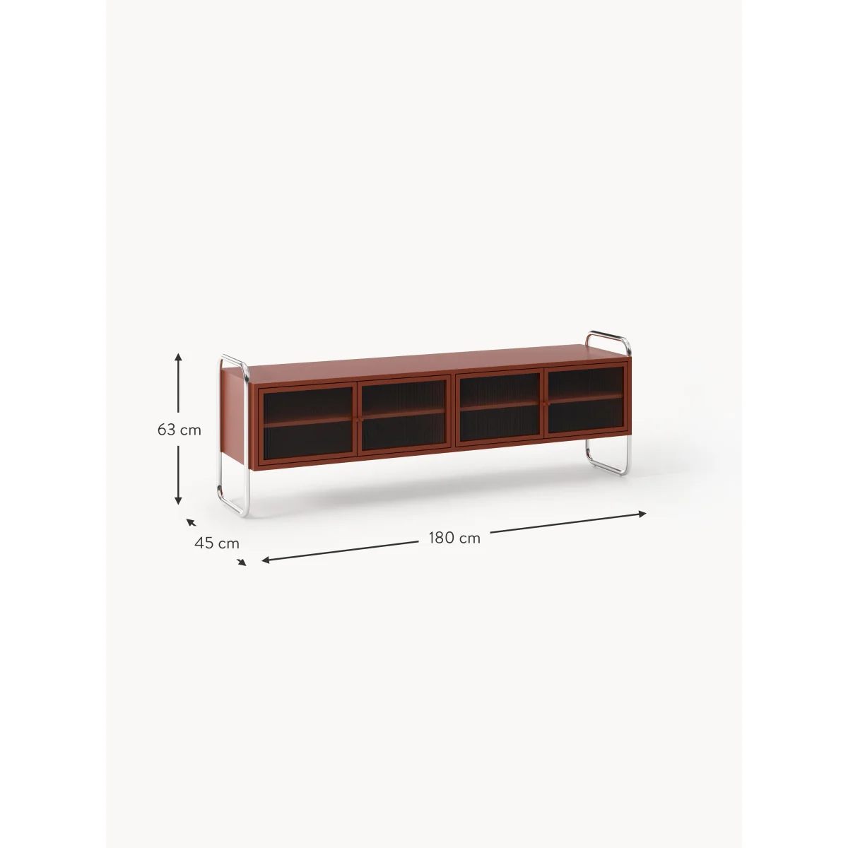Metal Lowboard Robyn with Glass Front – image 9