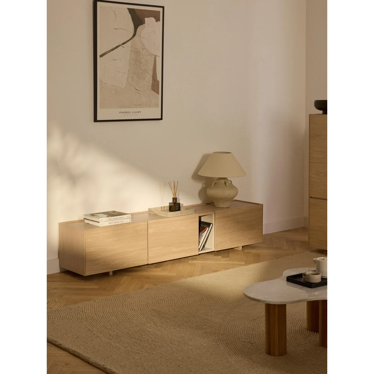Wooden TV Lowboard Larsen – image 2