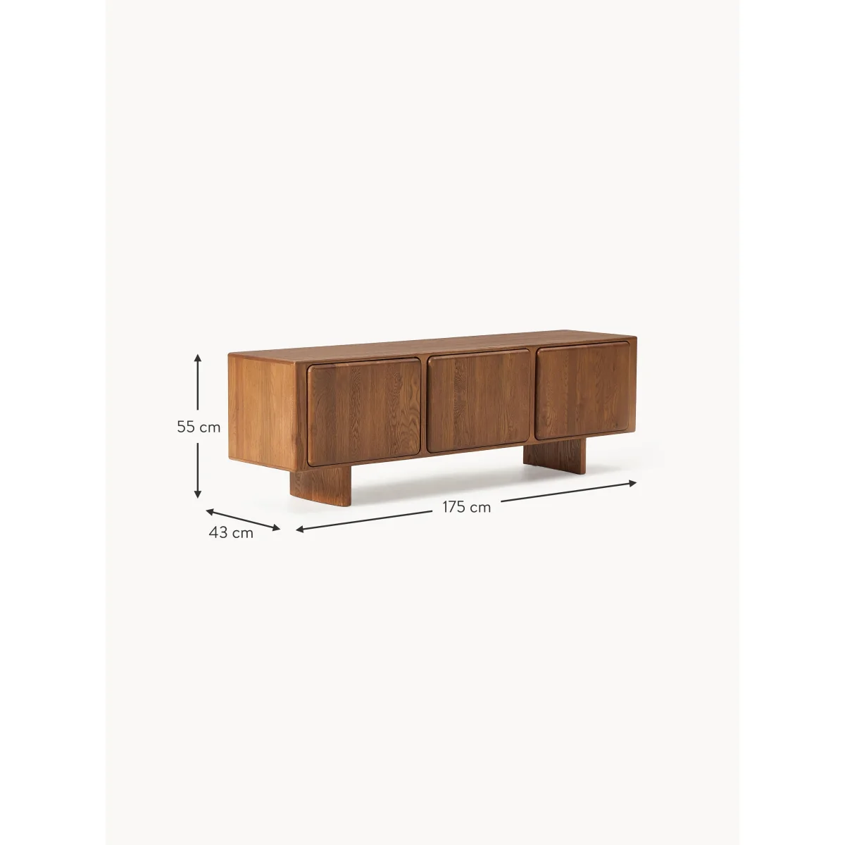 Oak Wood TV Lowboard Chandler – image 12