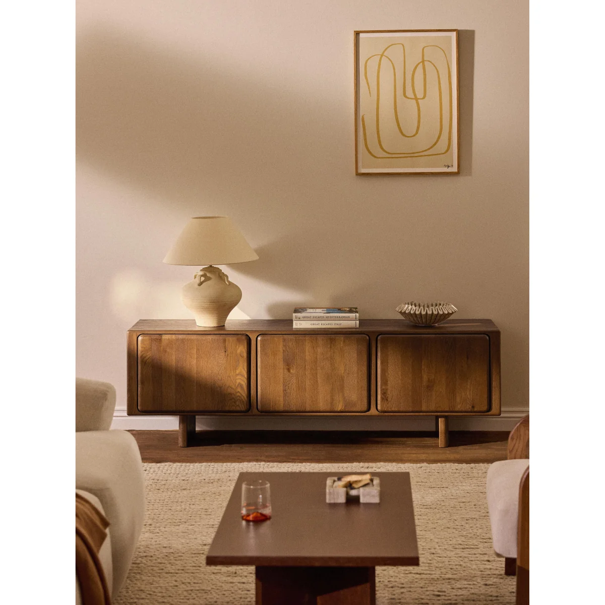 Oak Wood TV Lowboard Chandler – image 3