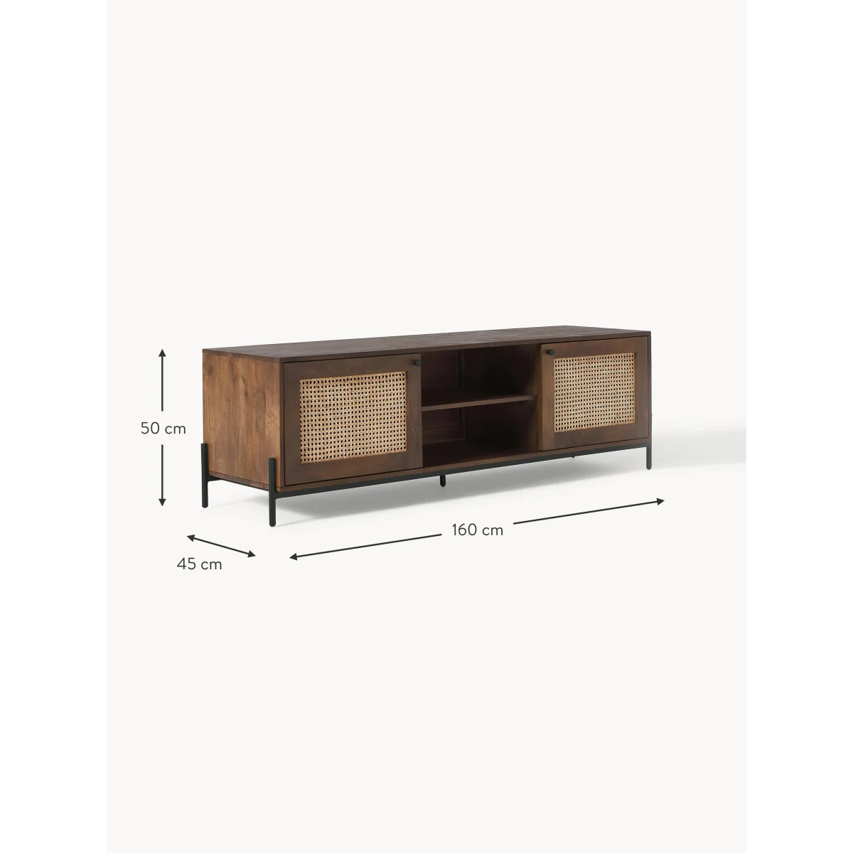TV Lowboard Vienna with Viennese Wickerwork – image 8