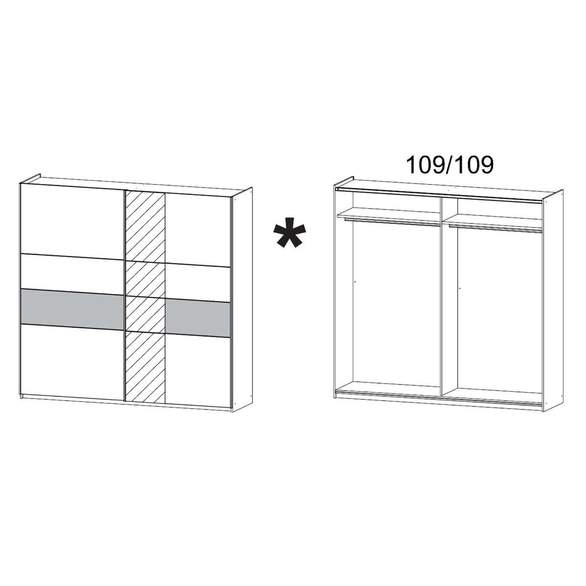 Savonetta 218cm 2 Door Gliding Wardrobe With Mirror – image 3