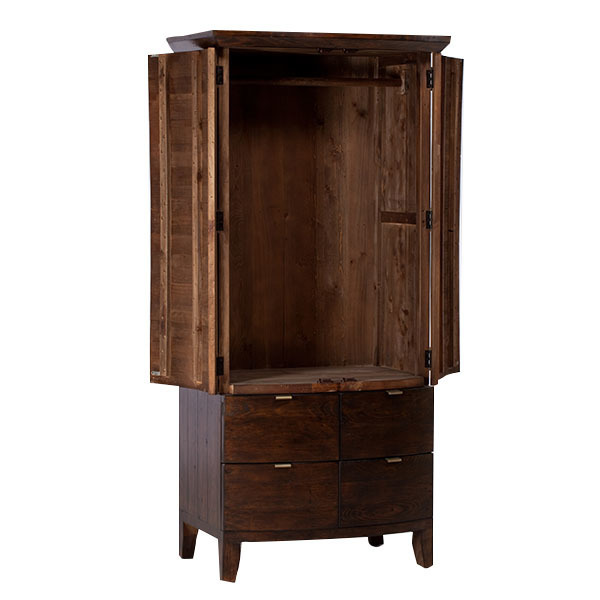 Navajos Reclaimed Wood Small Wardrobe, Chestnut – image 3
