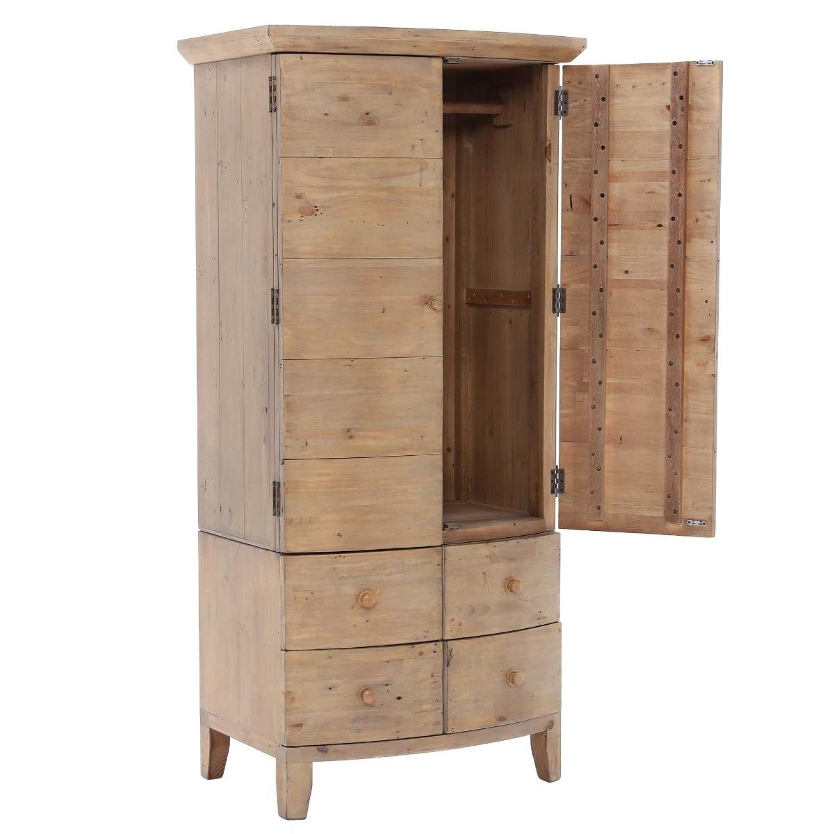 Lewes Reclaimed Wood Small Wardrobe, Brown | Barker & Stonehouse – image 6