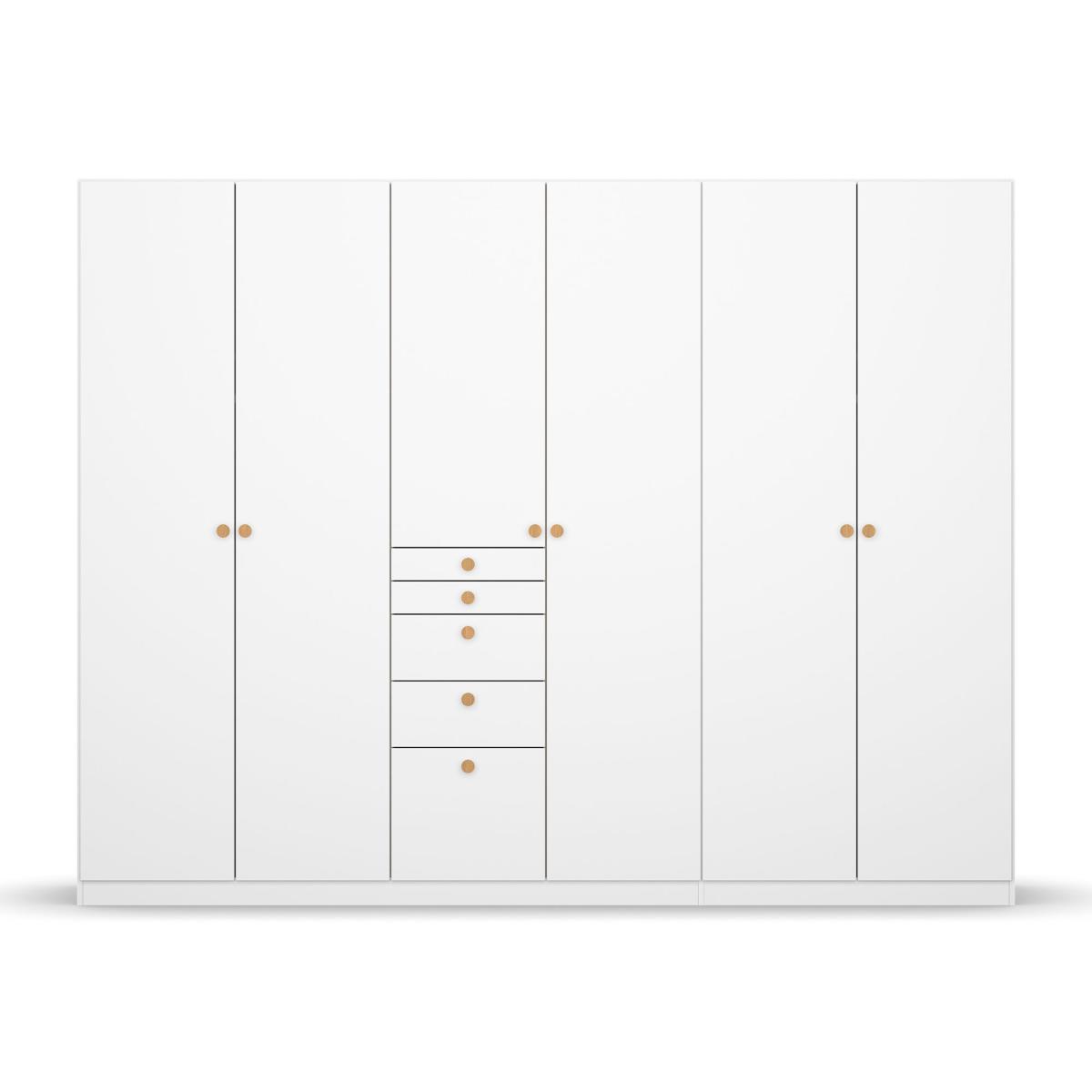 Kalix 6 Door 5 Drawer Hinged Door Wardrobe 271cm, White | Barker & Stonehouse – image 3