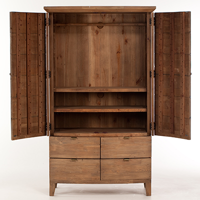 Rye Relcaimed Wood Large Double Wardrobe – image 3