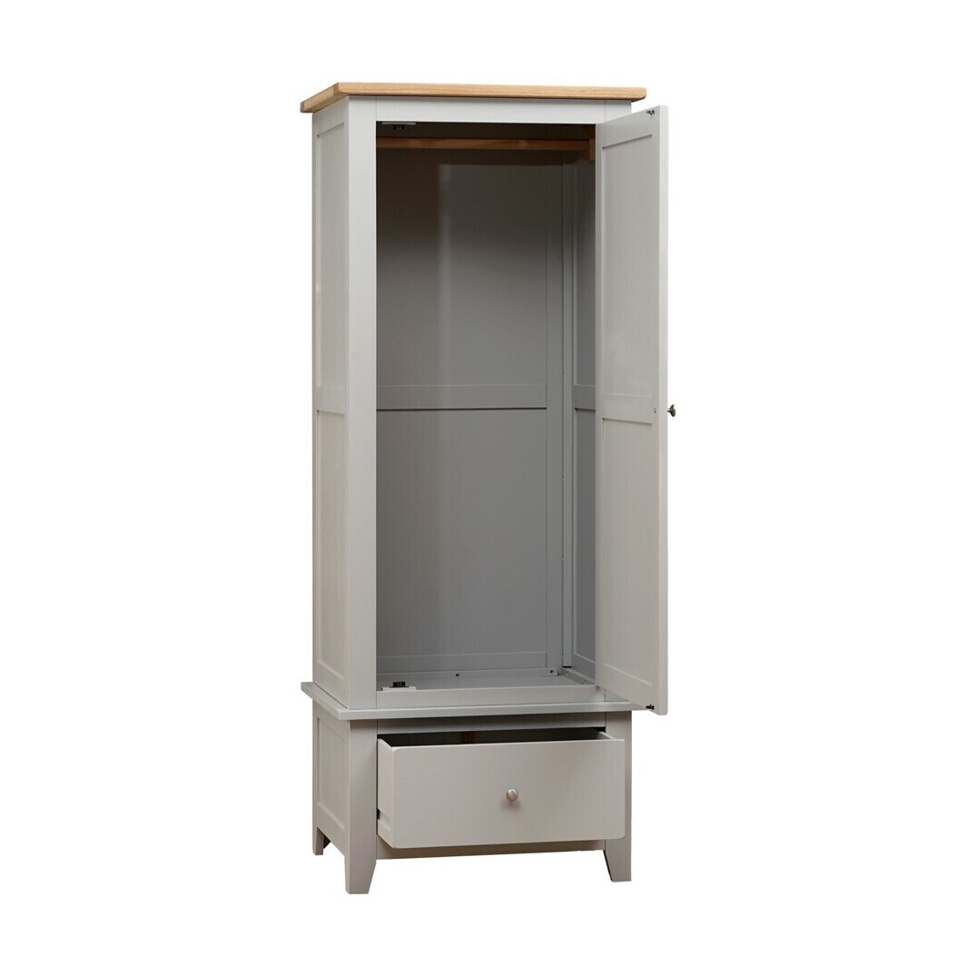 Chester Dove Grey Single Wardrobe – image 2