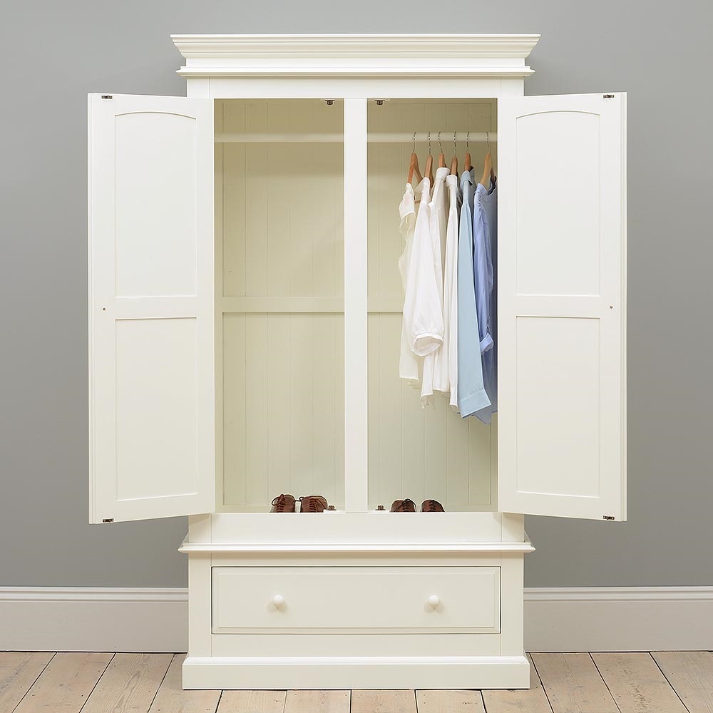 Burford Warm White Double Wardrobe with Drawer – image 12
