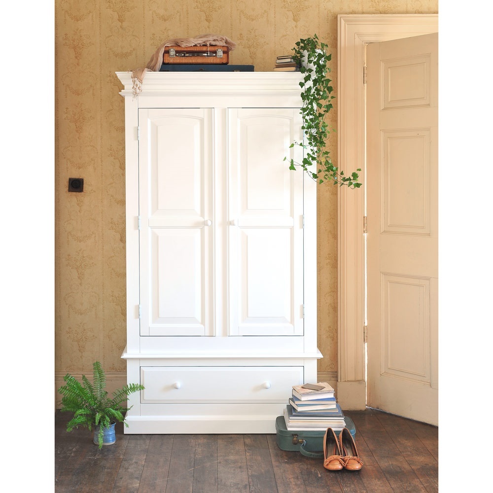 Burford Warm White Double Wardrobe with Drawer – image 4