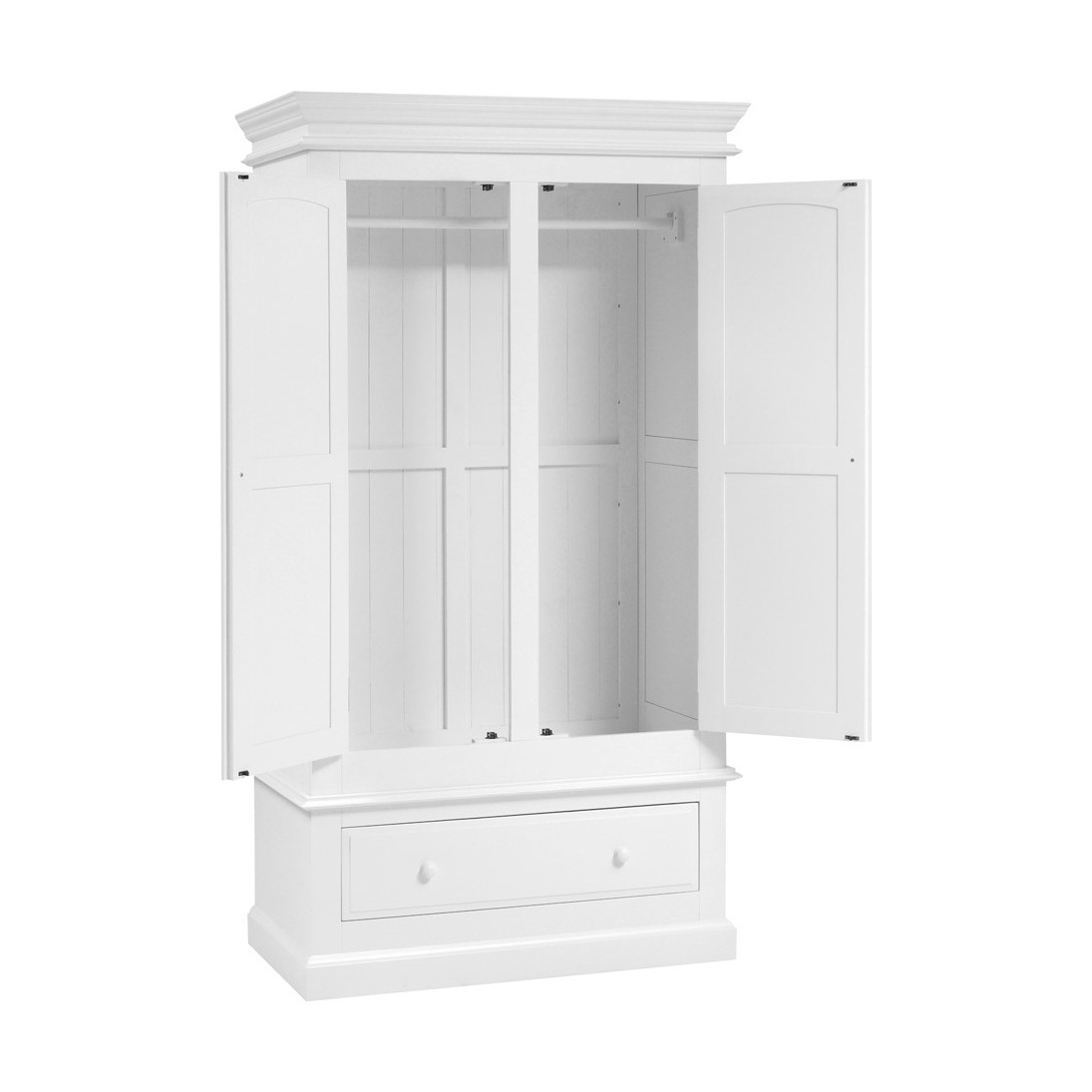 Burford Warm White Double Wardrobe with Drawer – image 2