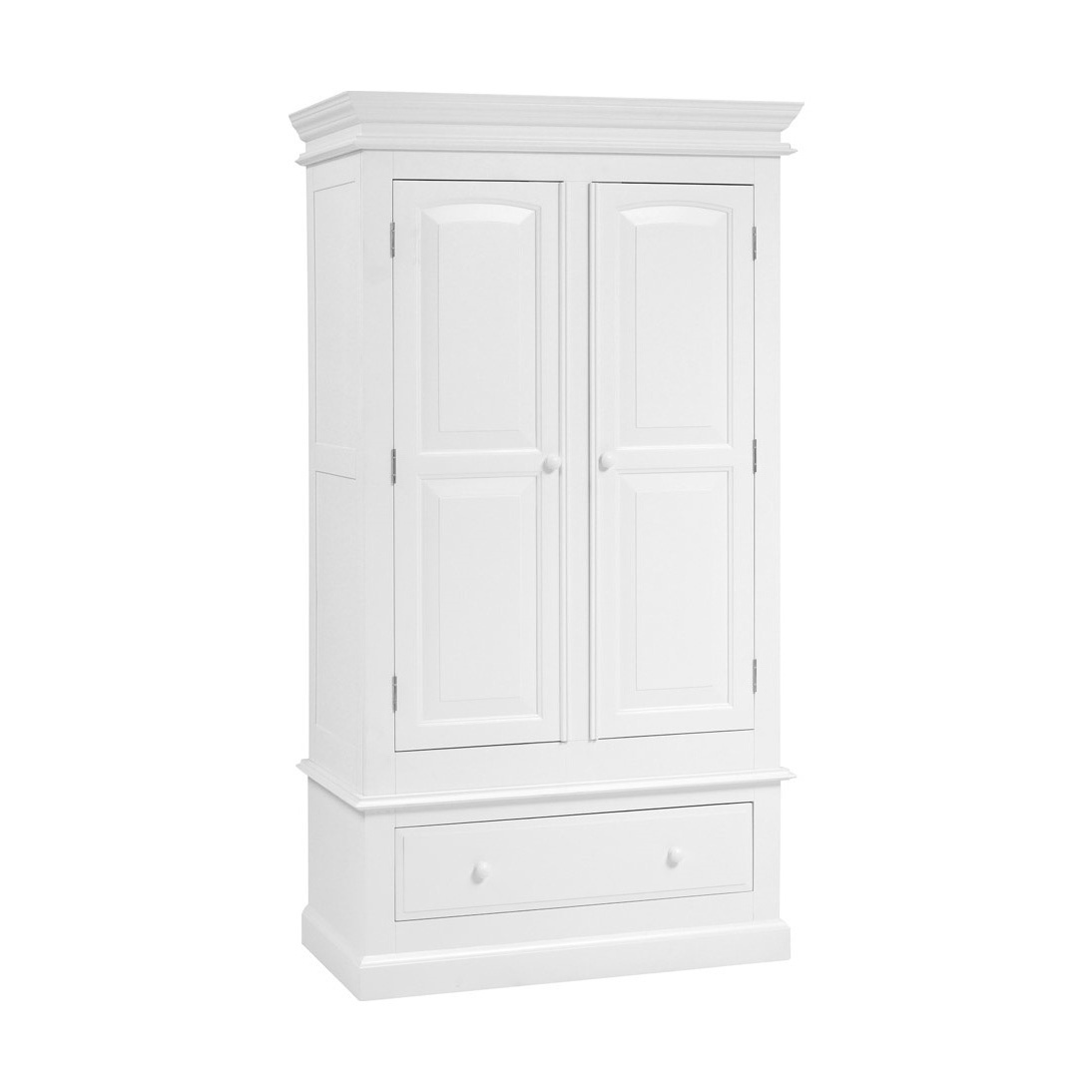 Burford Warm White Double Wardrobe with Drawer – image 1