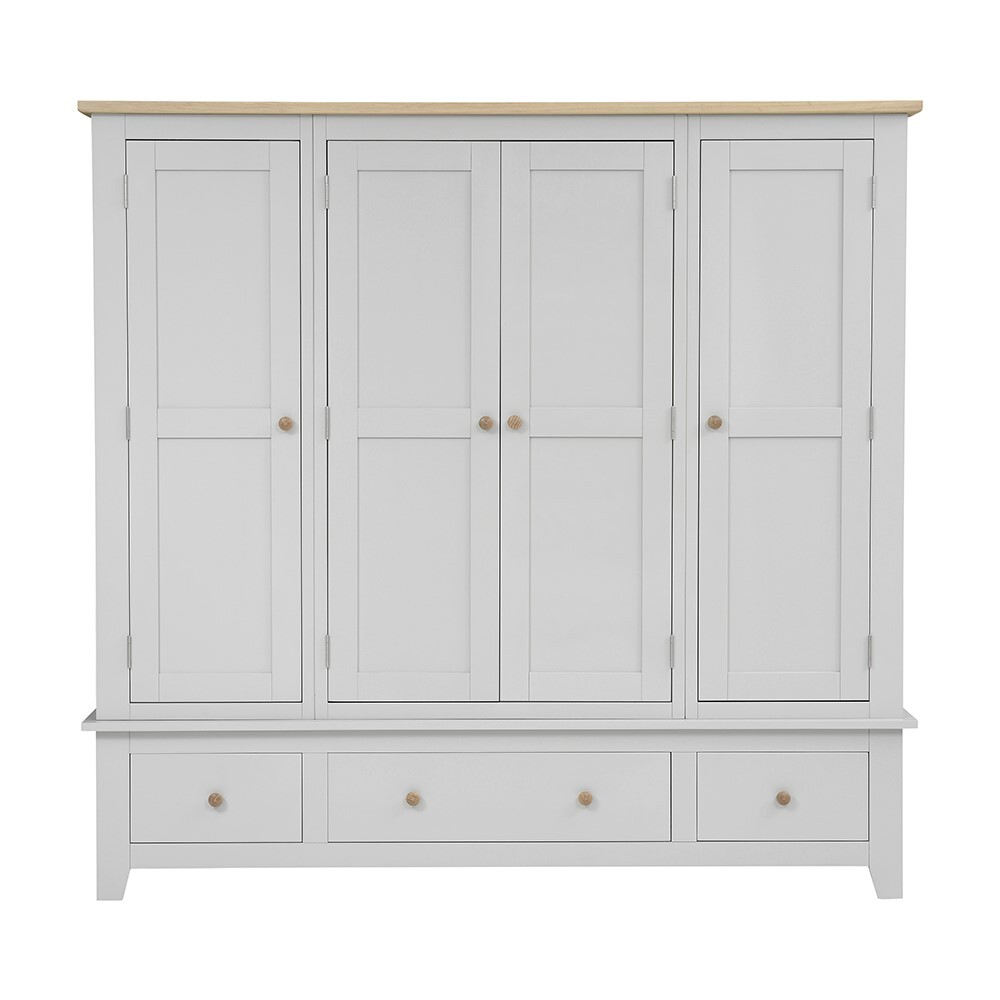 Chester Dove Grey Four Door Wardrobe – image 7
