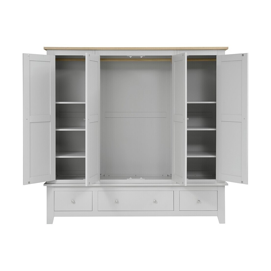 Chester Dove Grey Four Door Wardrobe – image 2