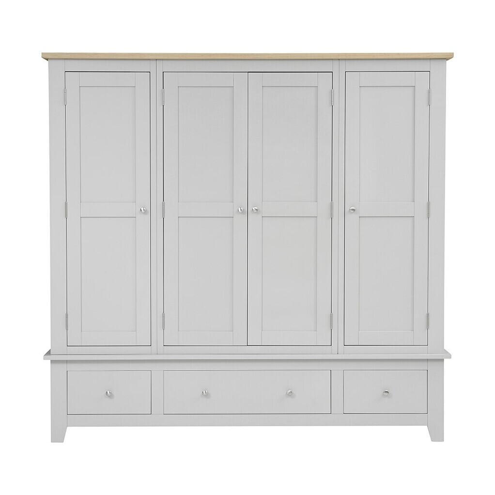 Chester Dove Grey Four Door Wardrobe – image 1