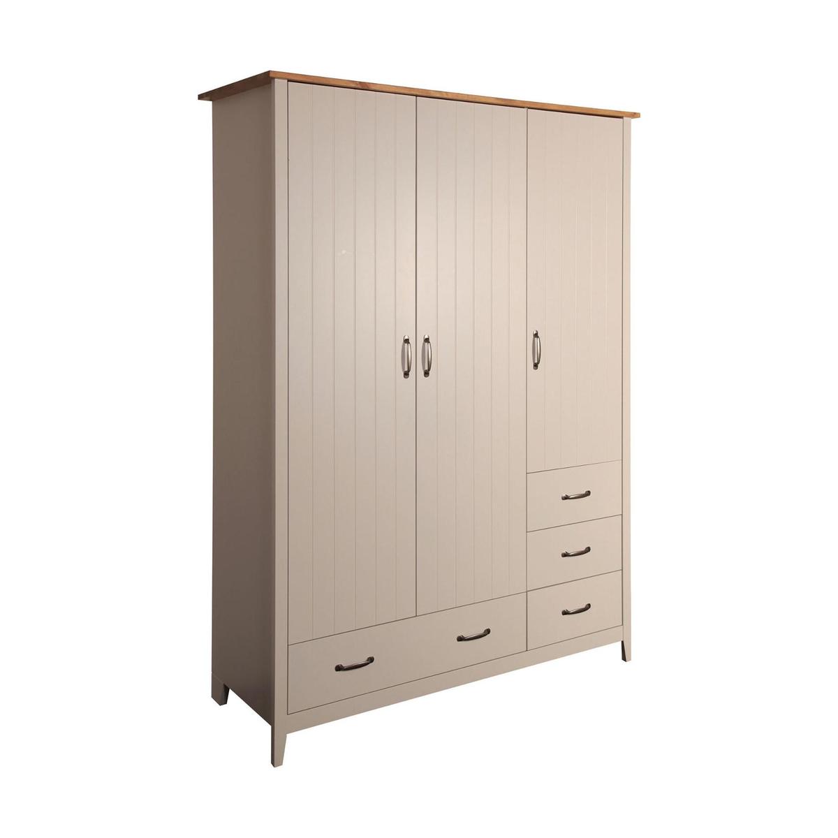Norfolk Grey 4 Drawer Triple Wardrobe Grey – image 2