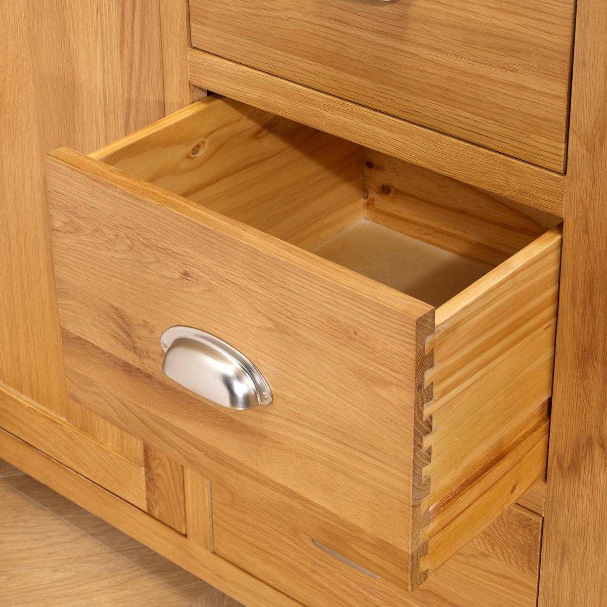 Woburn Oak 1 Door 5 Drawer Wardrobe Brown – image 6