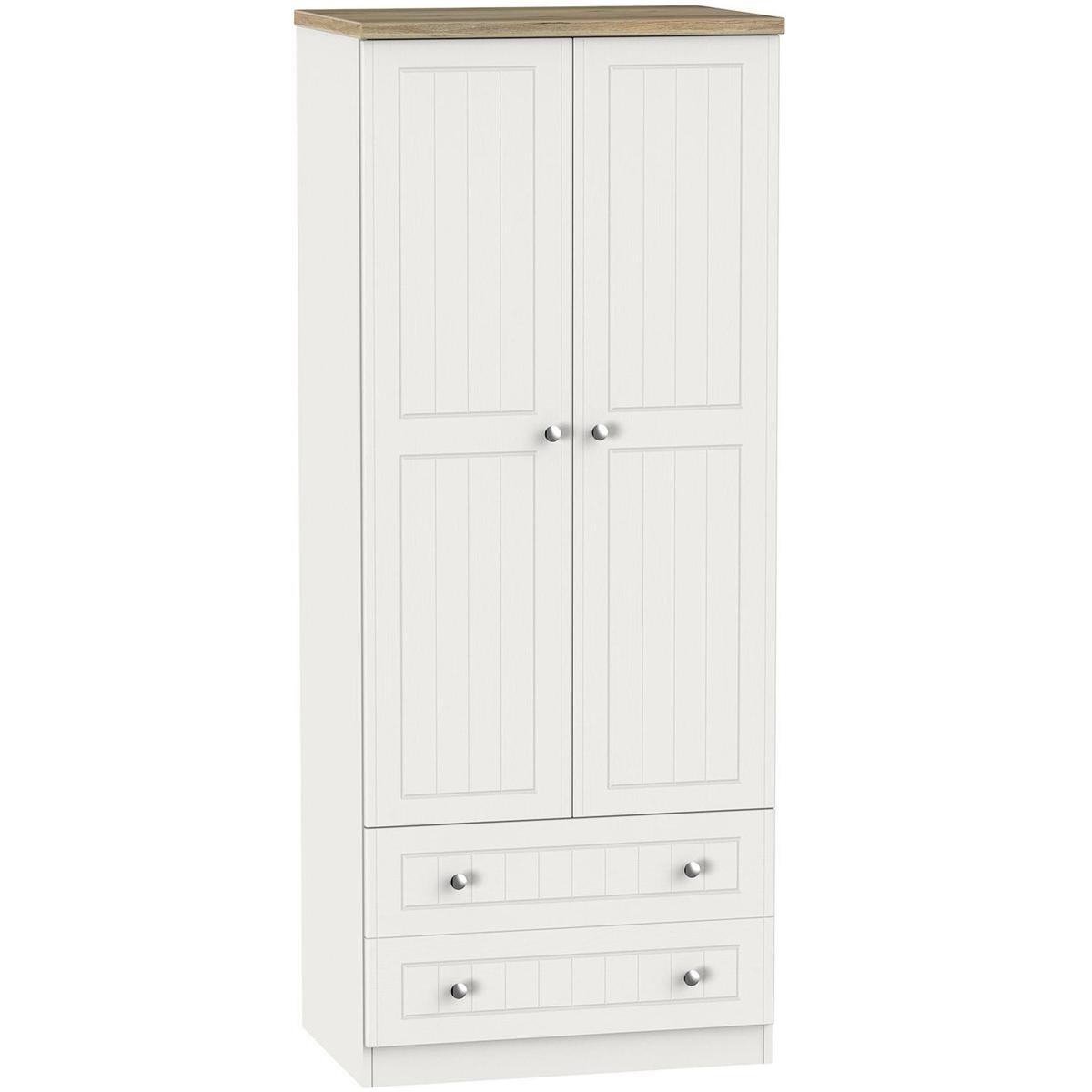Vienna 2 Door 2 Drawer Wardrobe Cream – image 2