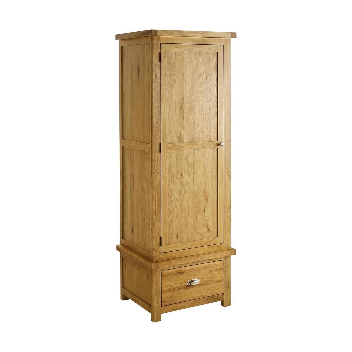 Woburn Oak 1 Door 1 Drawer Wardrobe Brown – image 2