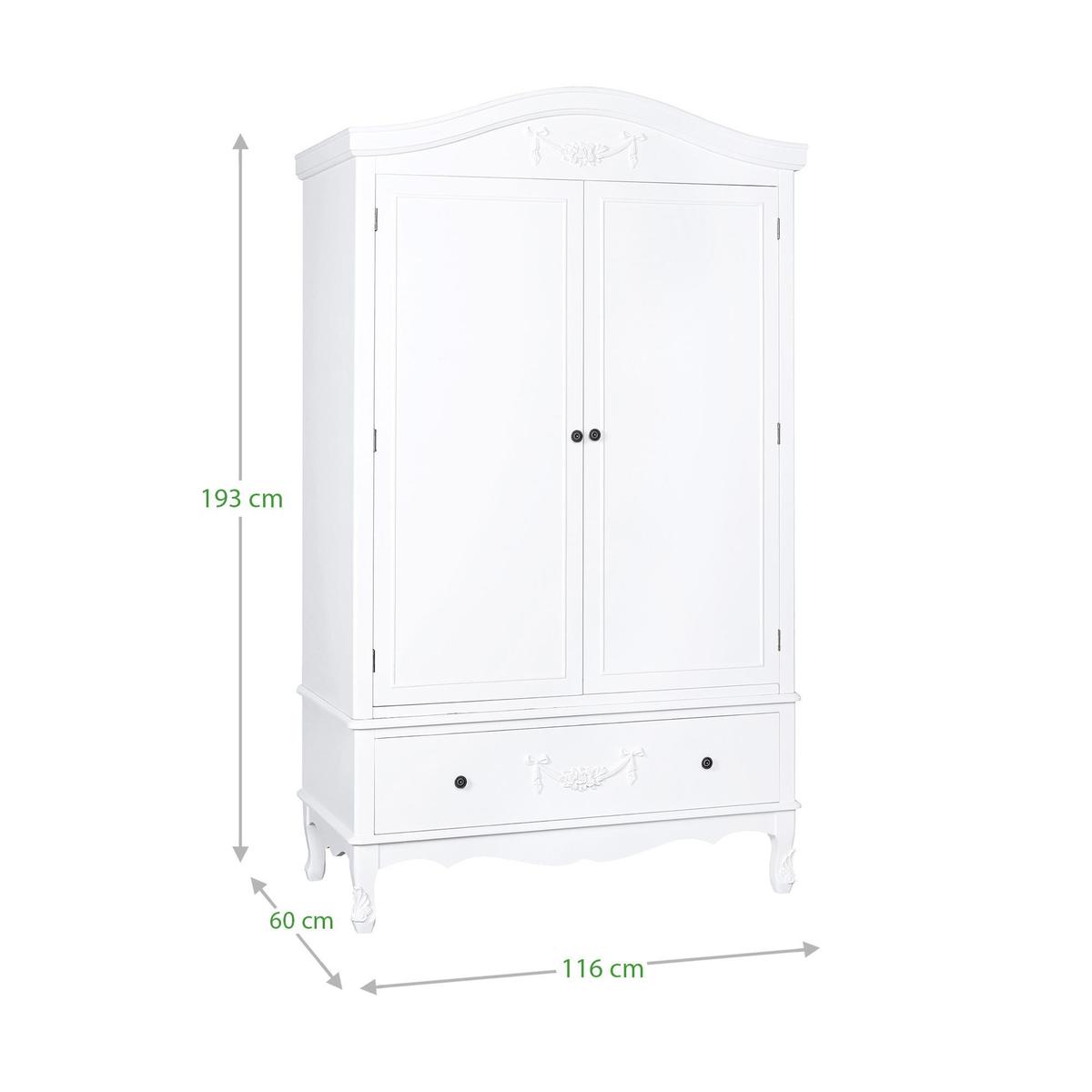 Toulouse Ivory Double Wardrobe Off-White – image 8
