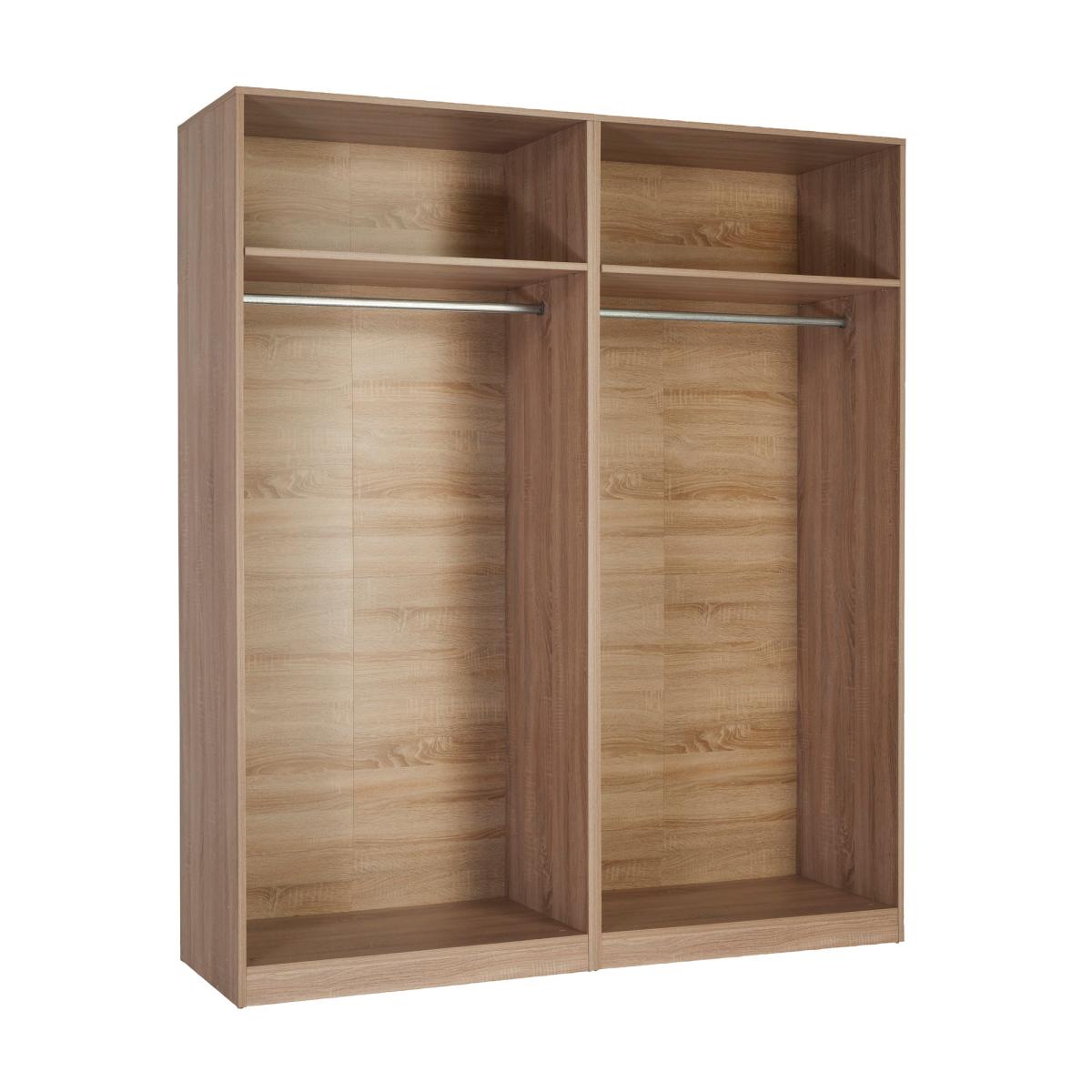 Hyde 4 Door Wardrobe, White & Mirrored White/Natural – image 2