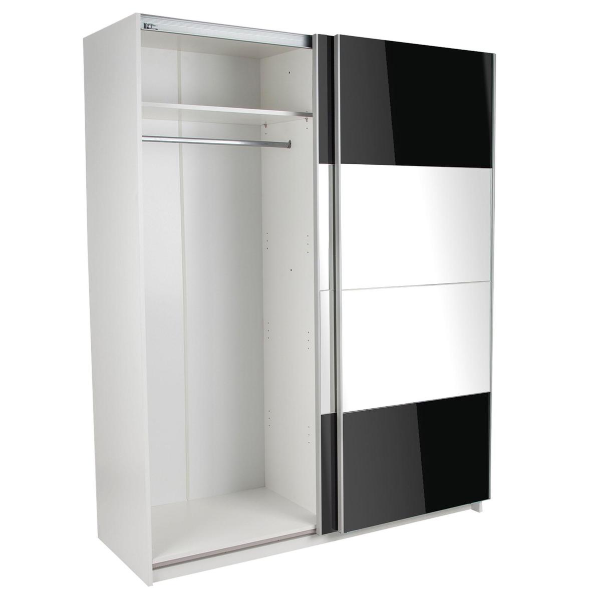 Ellum Black and White Sliding Wardrobe White/Black – image 8