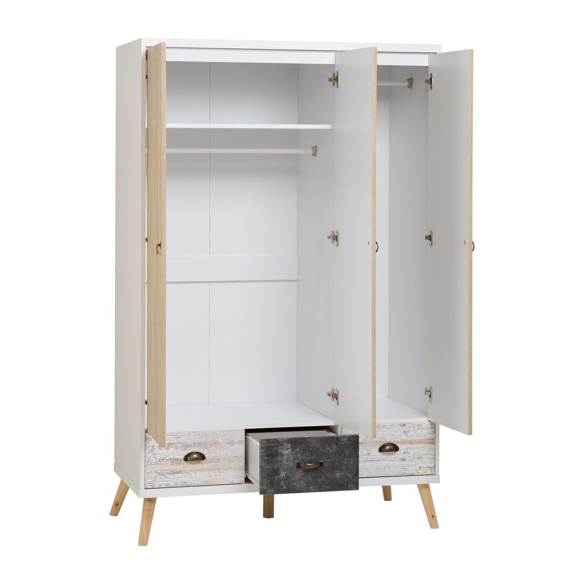 Nordic Triple Wardrobe White – image 3