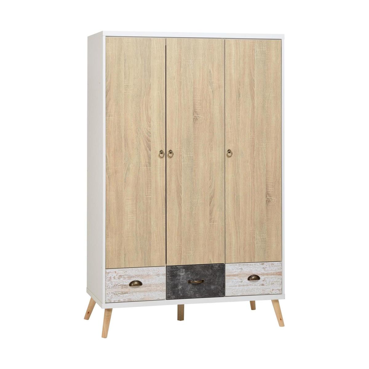Nordic Triple Wardrobe White – image 2